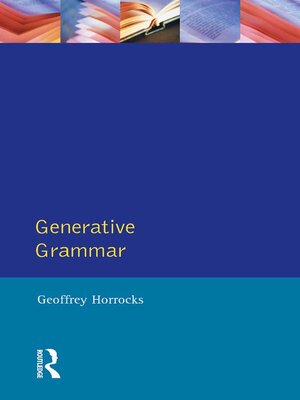 cover image of Generative Grammar